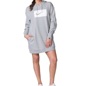 NIKE Gray Hooded Sweater Dress Size Small